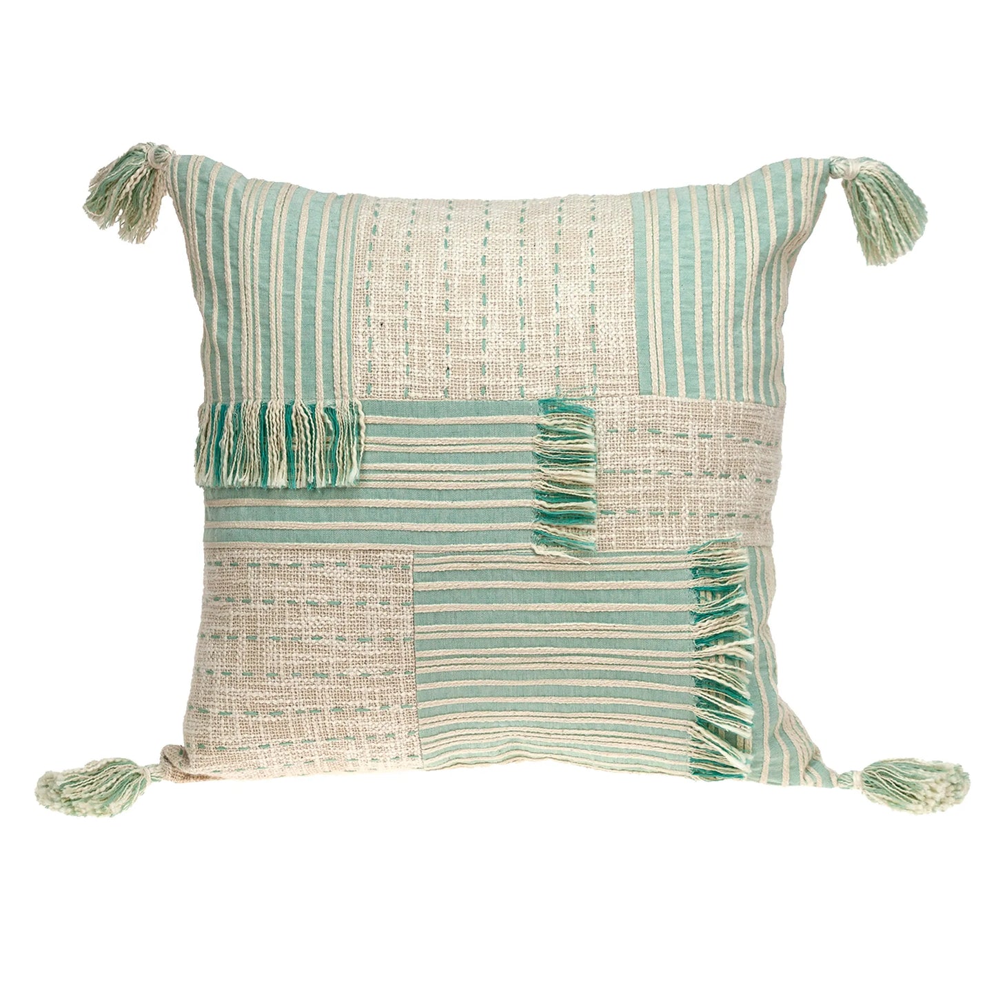 Parkland Collection Harper Transitional Cream & Mint Throw Pillow