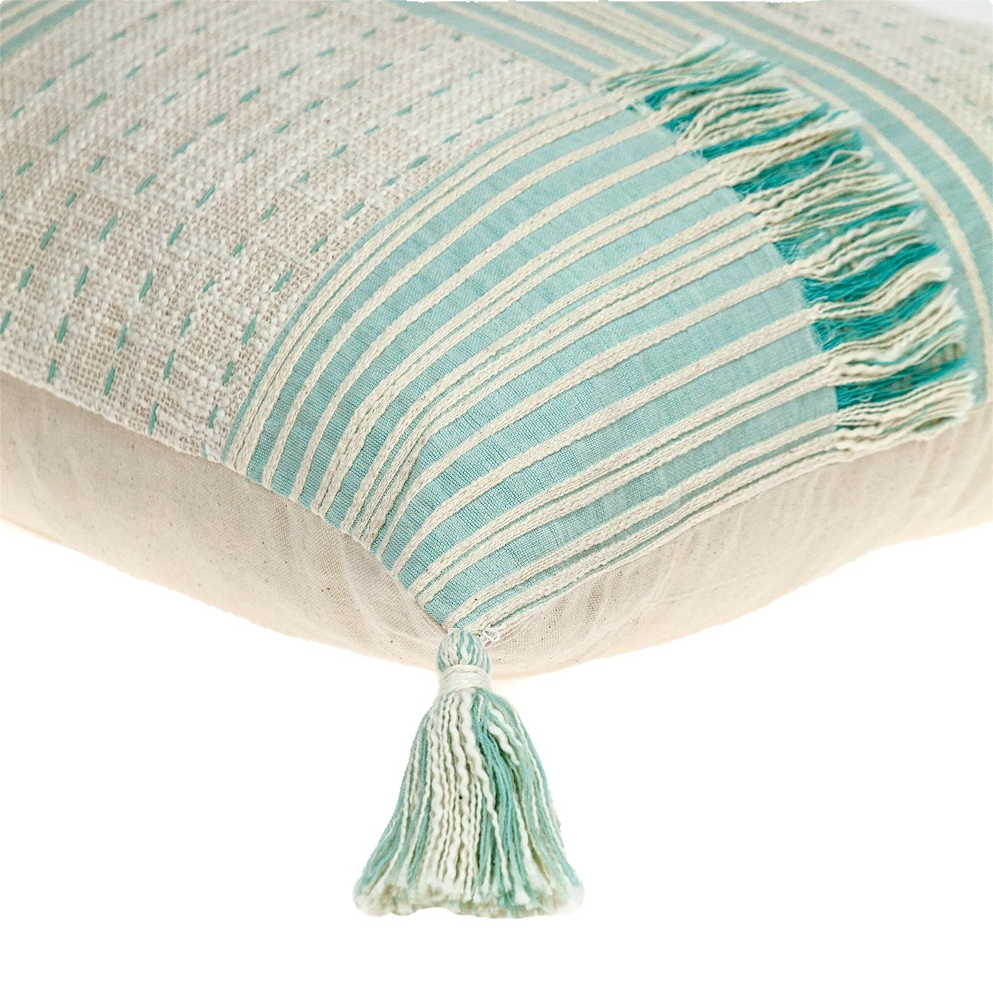 Parkland Collection Harper Transitional Cream & Mint Throw Pillow